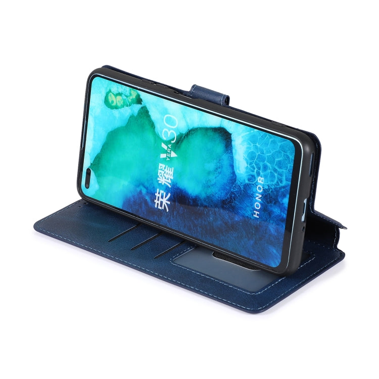 For Huawei Honor V30 Calf Texture Magnetic Buckle Horizontal Flip Leather Case with Holder & Card Slots & Wallet & Photo Frame