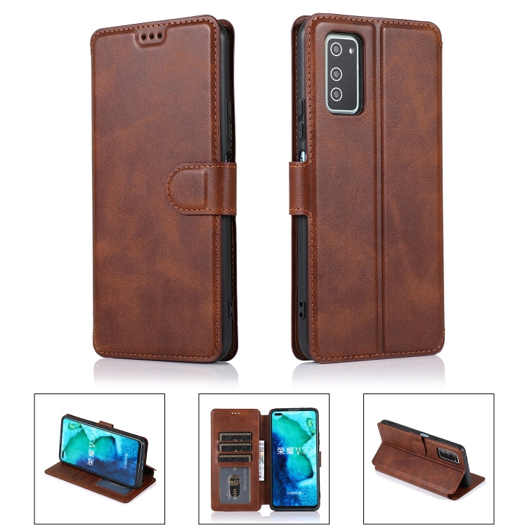 For Huawei Honor V30 Calf Texture Magnetic Buckle Horizontal Flip Leather Case with Holder & Card Slots & Wallet & Photo Frame