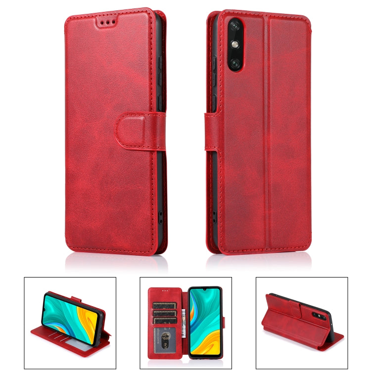 For Huawei Enjoy 10e Calf Texture Magnetic Buckle Horizontal Flip Leather Case with Holder & Card Slots & Wallet & Photo Frame