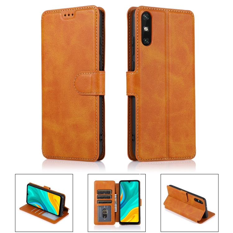 For Huawei Enjoy 10e Calf Texture Magnetic Buckle Horizontal Flip Leather Case with Holder & Card Slots & Wallet & Photo Frame