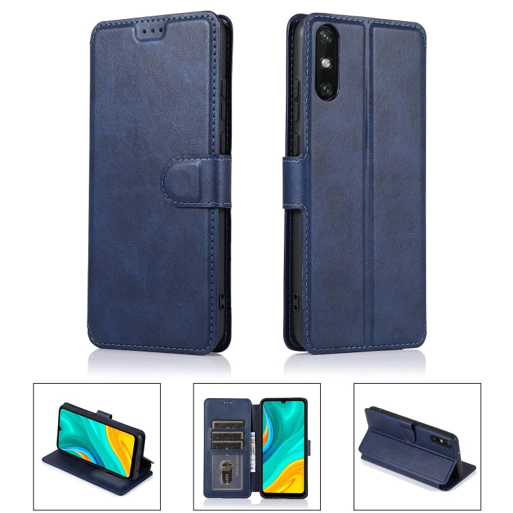 For Huawei Enjoy 10e Calf Texture Magnetic Buckle Horizontal Flip Leather Case with Holder & Card Slots & Wallet & Photo Frame
