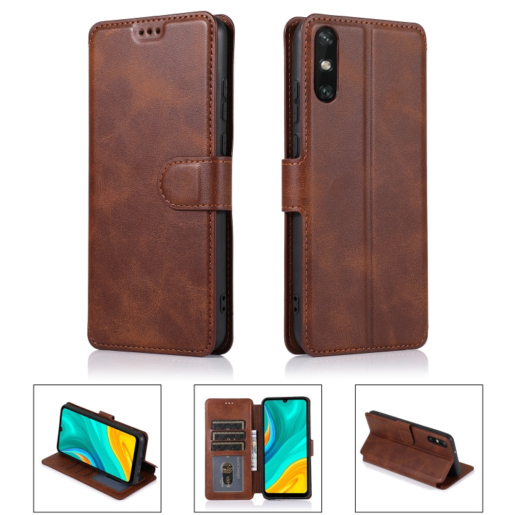 For Huawei Enjoy 10e Calf Texture Magnetic Buckle Horizontal Flip Leather Case with Holder & Card Slots & Wallet & Photo Frame