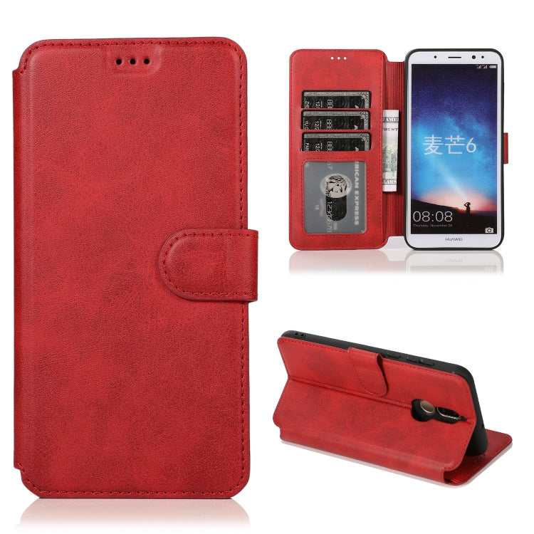 For Huawei Mate 10 Lite / Maimang 6 Calf Texture Magnetic Buckle Horizontal Flip Leather Case with Holder & Card Slots & Wallet & Photo Frame