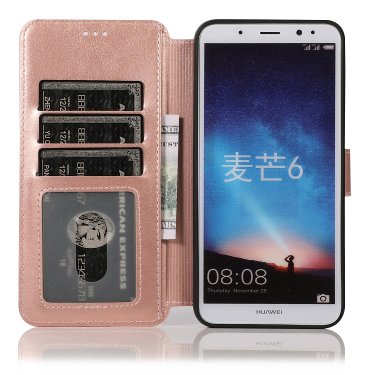 For Huawei Mate 10 Lite / Maimang 6 Calf Texture Magnetic Buckle Horizontal Flip Leather Case with Holder & Card Slots & Wallet & Photo Frame