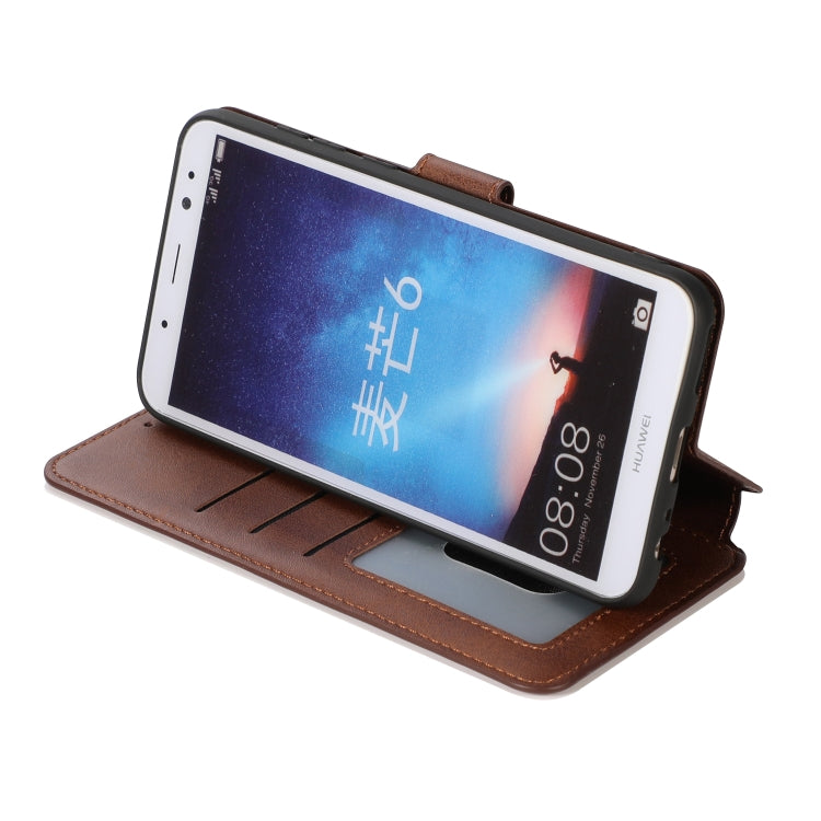For Huawei Mate 10 Lite / Maimang 6 Calf Texture Magnetic Buckle Horizontal Flip Leather Case with Holder & Card Slots & Wallet & Photo Frame