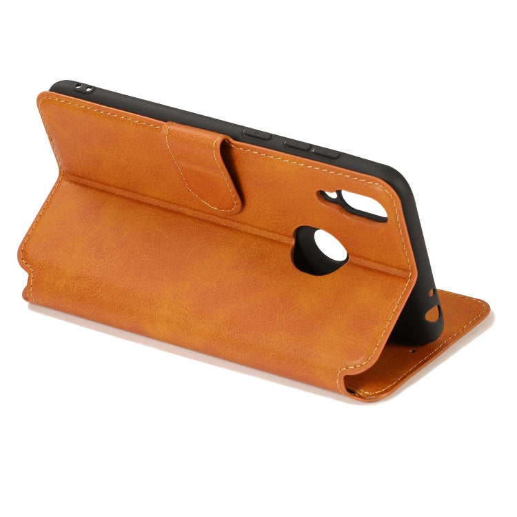 For Huawei Honor 8C Calf Texture Magnetic Buckle Horizontal Flip Leather Case with Holder & Card Slots & Wallet & Photo Frame