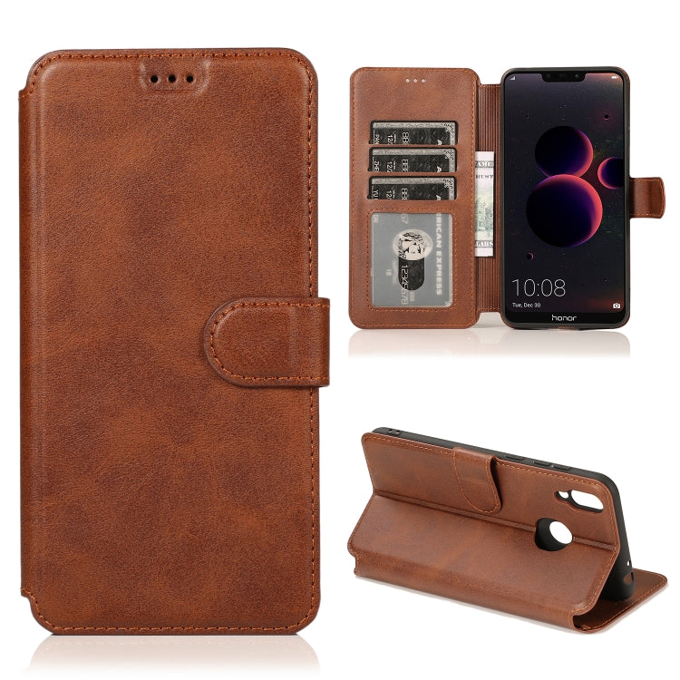For Huawei Honor 8C Calf Texture Magnetic Buckle Horizontal Flip Leather Case with Holder & Card Slots & Wallet & Photo Frame