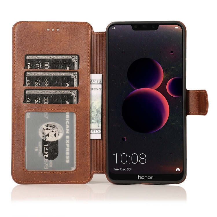 For Huawei Honor 8C Calf Texture Magnetic Buckle Horizontal Flip Leather Case with Holder & Card Slots & Wallet & Photo Frame