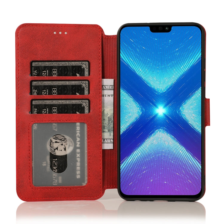 For Huawei Honor 8X Calf Texture Magnetic Buckle Horizontal Flip Leather Case with Holder & Card Slots & Wallet & Photo Frame