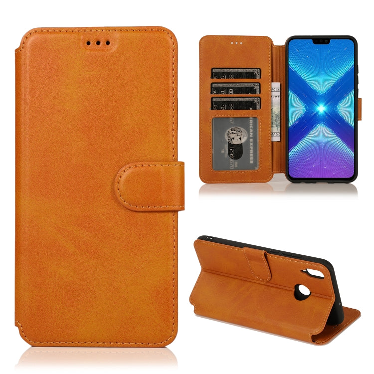 For Huawei Honor 8X Calf Texture Magnetic Buckle Horizontal Flip Leather Case with Holder & Card Slots & Wallet & Photo Frame