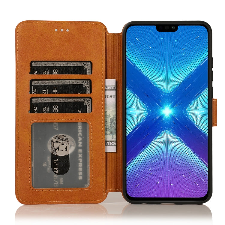For Huawei Honor 8X Calf Texture Magnetic Buckle Horizontal Flip Leather Case with Holder & Card Slots & Wallet & Photo Frame