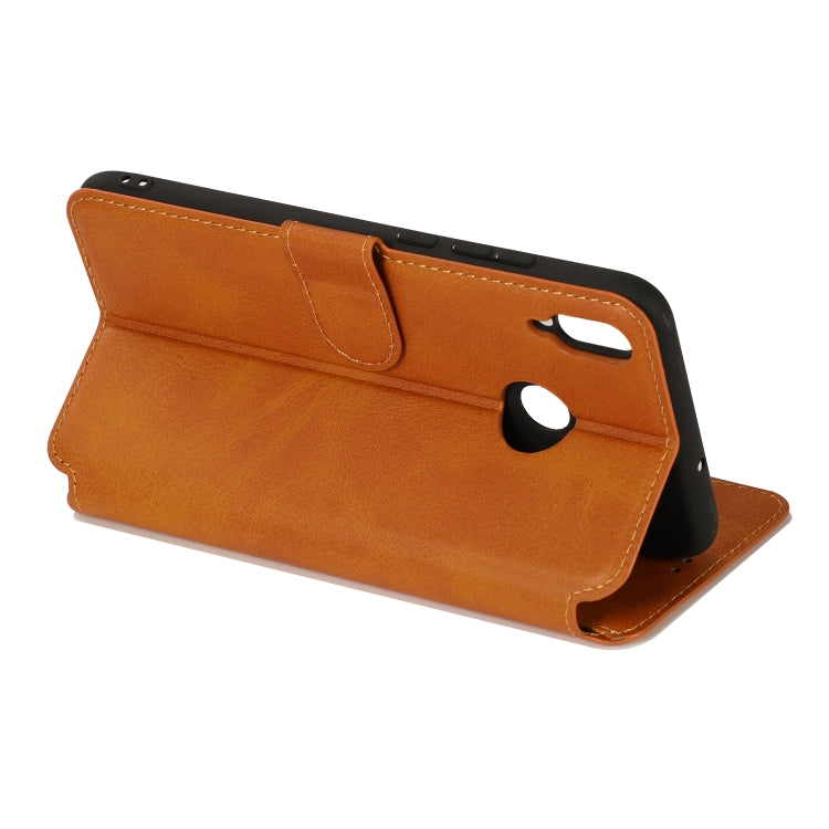 For Huawei Honor 8X Calf Texture Magnetic Buckle Horizontal Flip Leather Case with Holder & Card Slots & Wallet & Photo Frame