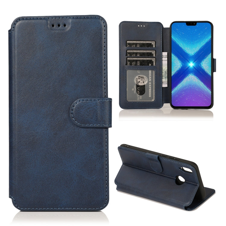 For Huawei Honor 8X Calf Texture Magnetic Buckle Horizontal Flip Leather Case with Holder & Card Slots & Wallet & Photo Frame