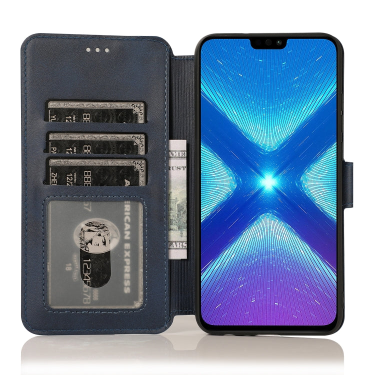 For Huawei Honor 8X Calf Texture Magnetic Buckle Horizontal Flip Leather Case with Holder & Card Slots & Wallet & Photo Frame