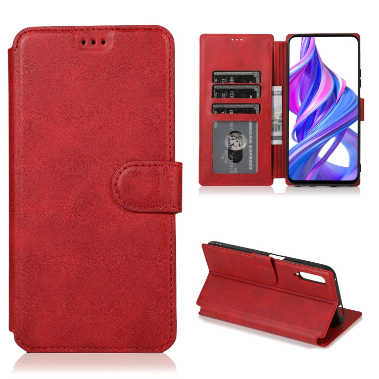For Huawei Honor 9X Calf Texture Magnetic Buckle Horizontal Flip Leather Case with Holder & Card Slots & Wallet & Photo Frame