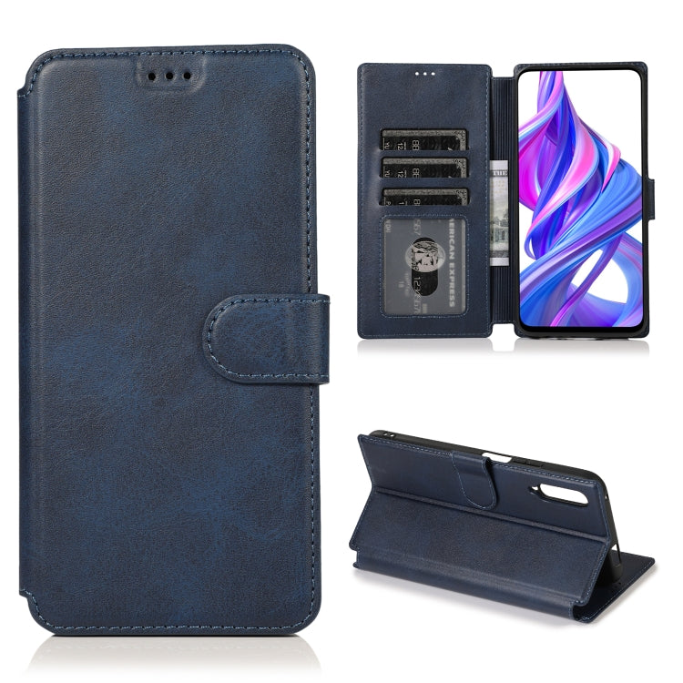 For Huawei Honor 9X Calf Texture Magnetic Buckle Horizontal Flip Leather Case with Holder & Card Slots & Wallet & Photo Frame