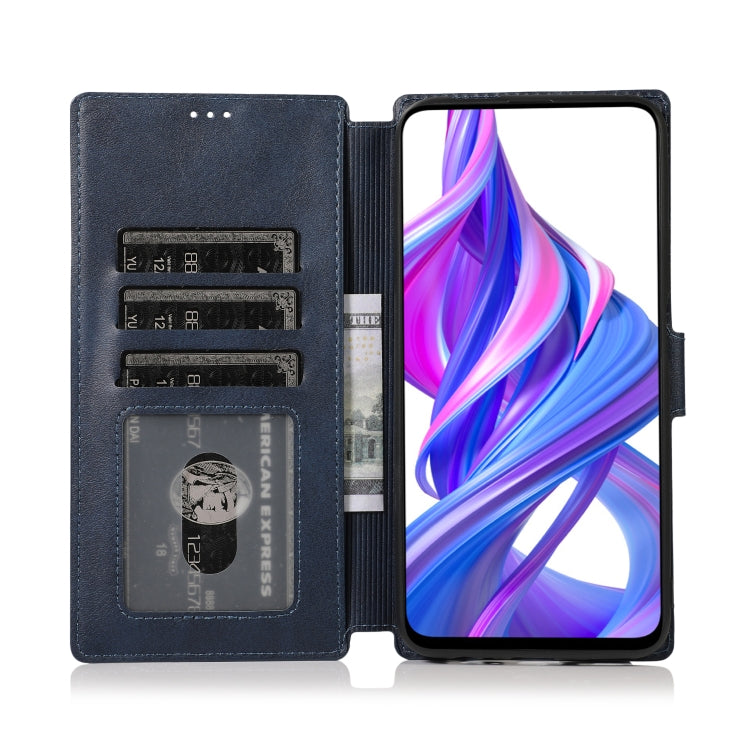 For Huawei Honor 9X Calf Texture Magnetic Buckle Horizontal Flip Leather Case with Holder & Card Slots & Wallet & Photo Frame