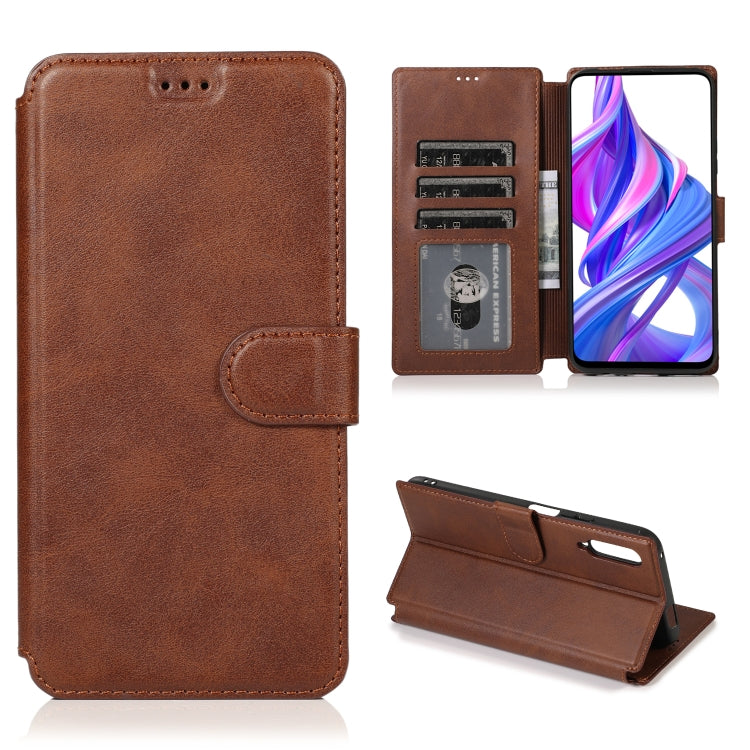For Huawei Honor 9X Calf Texture Magnetic Buckle Horizontal Flip Leather Case with Holder & Card Slots & Wallet & Photo Frame