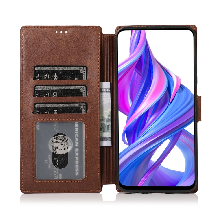 For Huawei Honor 9X Calf Texture Magnetic Buckle Horizontal Flip Leather Case with Holder & Card Slots & Wallet & Photo Frame