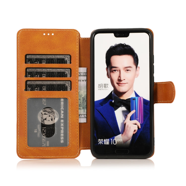 For Huawei Honor 10 Calf Texture Magnetic Buckle Horizontal Flip Leather Case with Holder & Card Slots & Wallet & Photo Frame