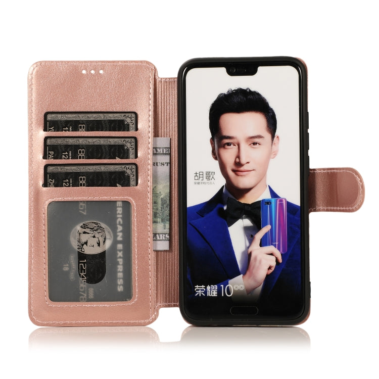 For Huawei Honor 10 Calf Texture Magnetic Buckle Horizontal Flip Leather Case with Holder & Card Slots & Wallet & Photo Frame