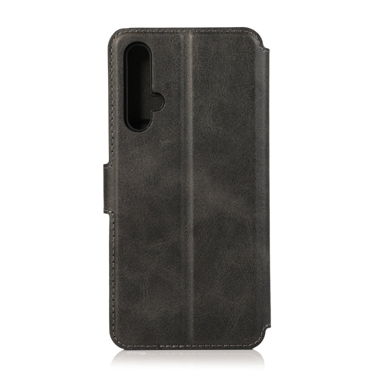 For Huawei Honor 20 Calf Texture Magnetic Buckle Horizontal Flip Leather Case with Holder & Card Slots & Wallet & Photo Frame