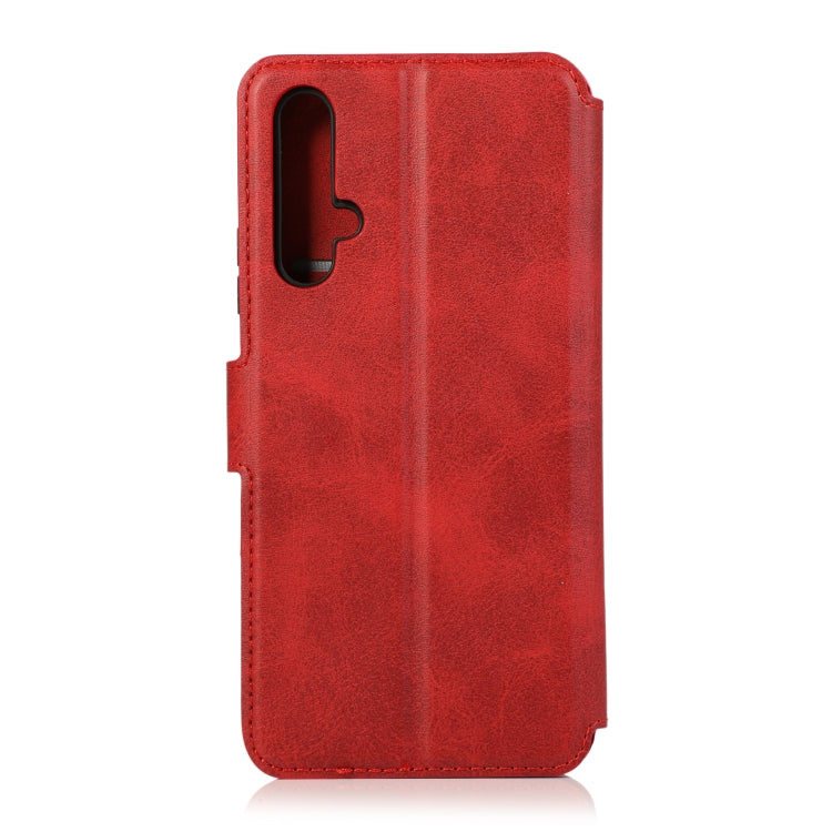 For Huawei Honor 20 Calf Texture Magnetic Buckle Horizontal Flip Leather Case with Holder & Card Slots & Wallet & Photo Frame