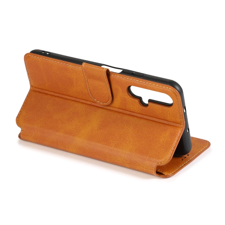 For Huawei Honor 20 Calf Texture Magnetic Buckle Horizontal Flip Leather Case with Holder & Card Slots & Wallet & Photo Frame