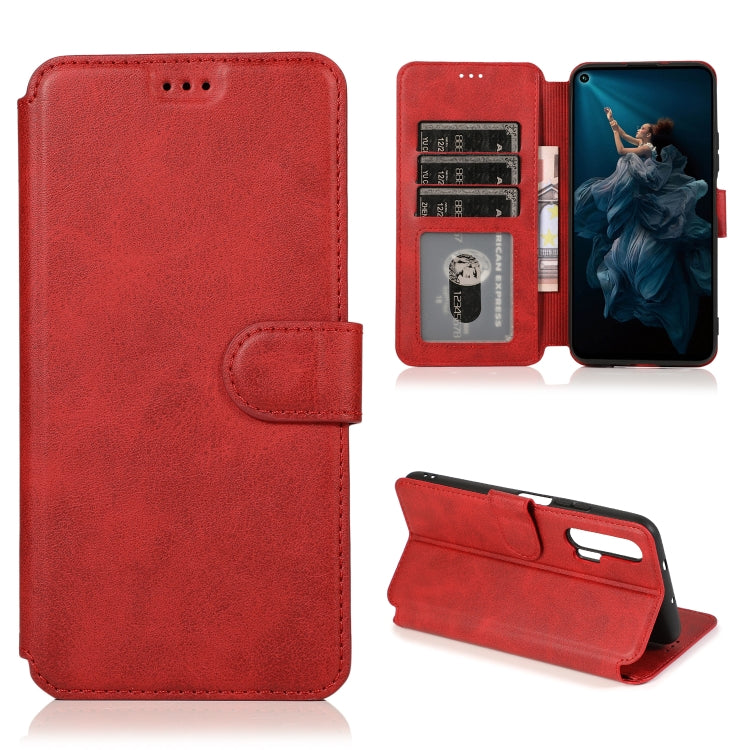For Huawei Honor 20 Pro Calf Texture Magnetic Buckle Horizontal Flip Leather Case with Holder & Card Slots & Wallet & Photo Frame