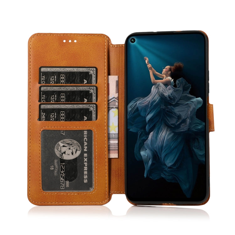 For Huawei Honor 20 Pro Calf Texture Magnetic Buckle Horizontal Flip Leather Case with Holder & Card Slots & Wallet & Photo Frame
