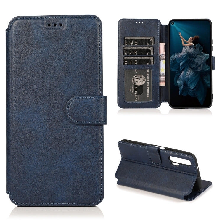 For Huawei Honor 20 Pro Calf Texture Magnetic Buckle Horizontal Flip Leather Case with Holder & Card Slots & Wallet & Photo Frame