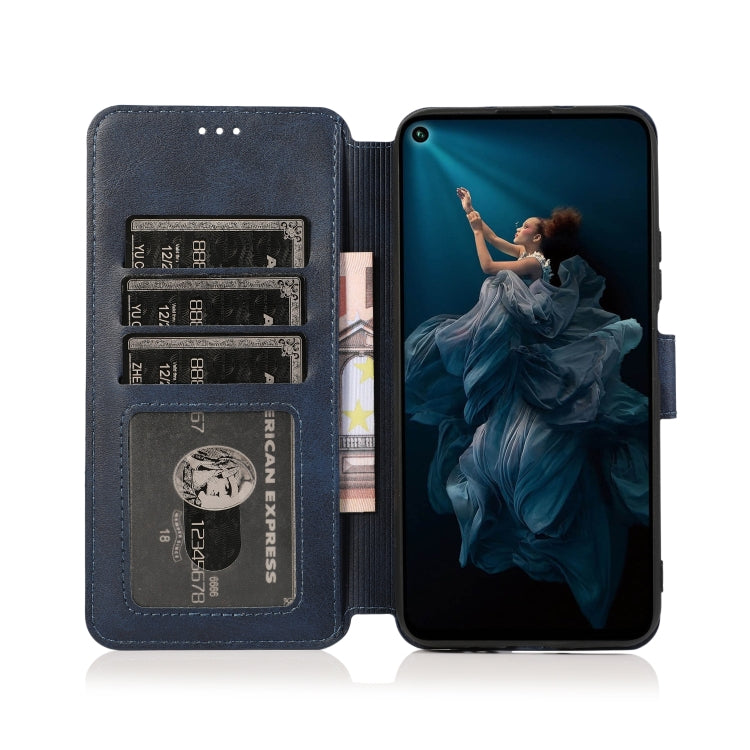 For Huawei Honor 20 Pro Calf Texture Magnetic Buckle Horizontal Flip Leather Case with Holder & Card Slots & Wallet & Photo Frame