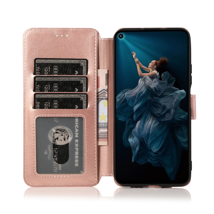 For Huawei Honor 20 Pro Calf Texture Magnetic Buckle Horizontal Flip Leather Case with Holder & Card Slots & Wallet & Photo Frame