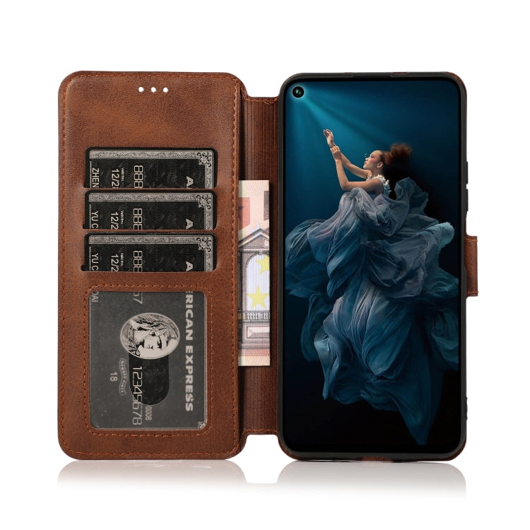 For Huawei Honor 20 Pro Calf Texture Magnetic Buckle Horizontal Flip Leather Case with Holder & Card Slots & Wallet & Photo Frame