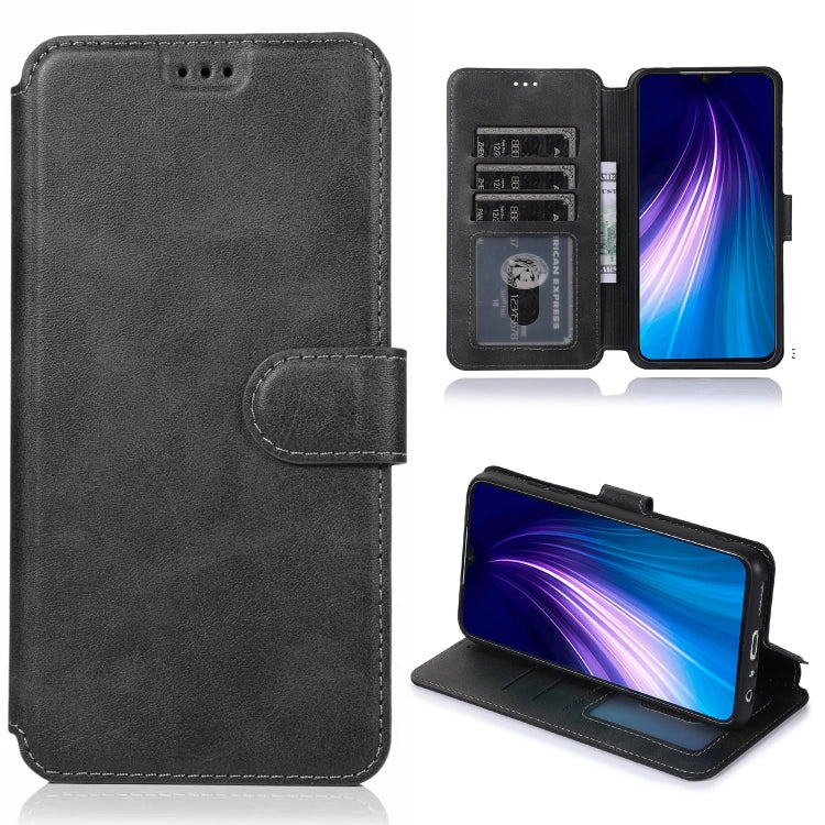 For Xiaomi Redmi Note 8 Calf Texture Magnetic Buckle Horizontal Flip Leather Case with Holder & Card Slots & Wallet & Photo Frame