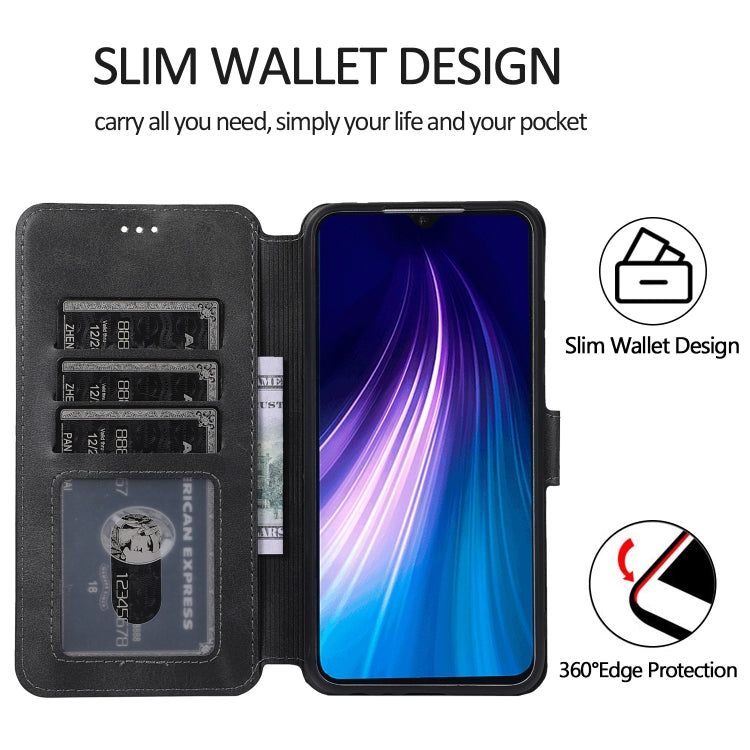 For Xiaomi Redmi Note 8 Calf Texture Magnetic Buckle Horizontal Flip Leather Case with Holder & Card Slots & Wallet & Photo Frame