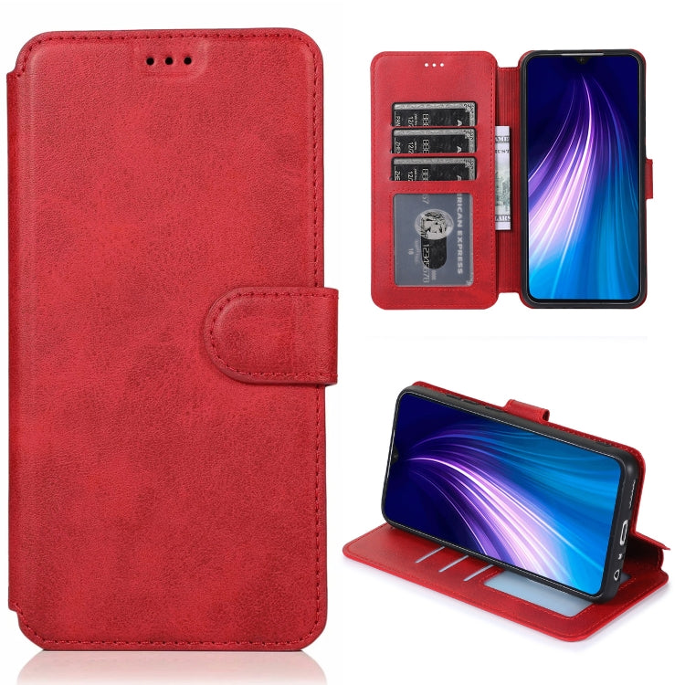For Xiaomi Redmi Note 8 Calf Texture Magnetic Buckle Horizontal Flip Leather Case with Holder & Card Slots & Wallet & Photo Frame