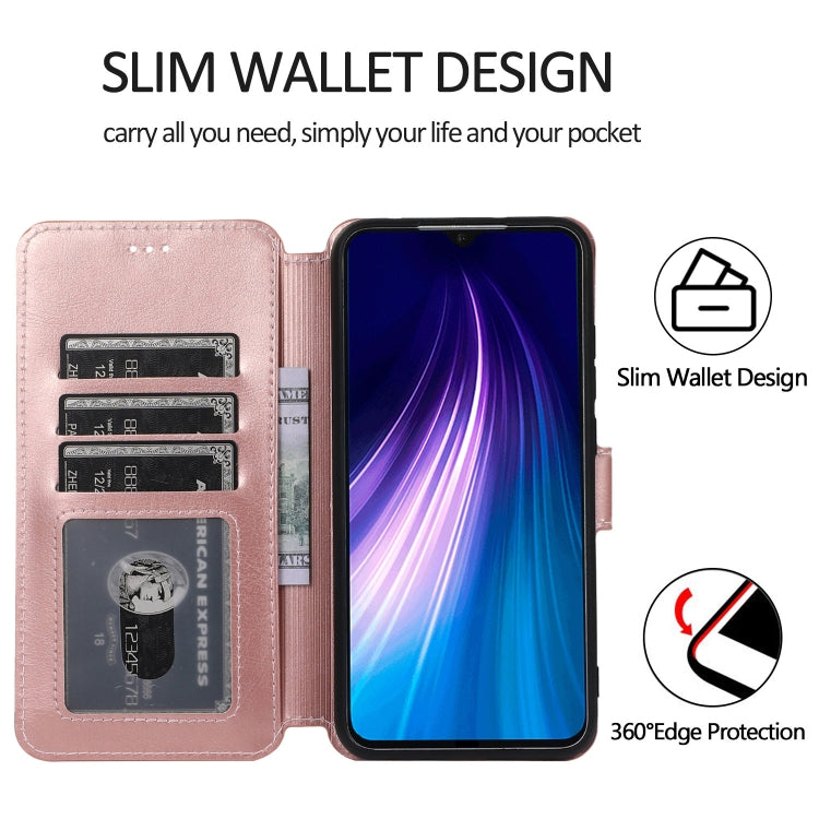 For Xiaomi Redmi Note 8 Calf Texture Magnetic Buckle Horizontal Flip Leather Case with Holder & Card Slots & Wallet & Photo Frame