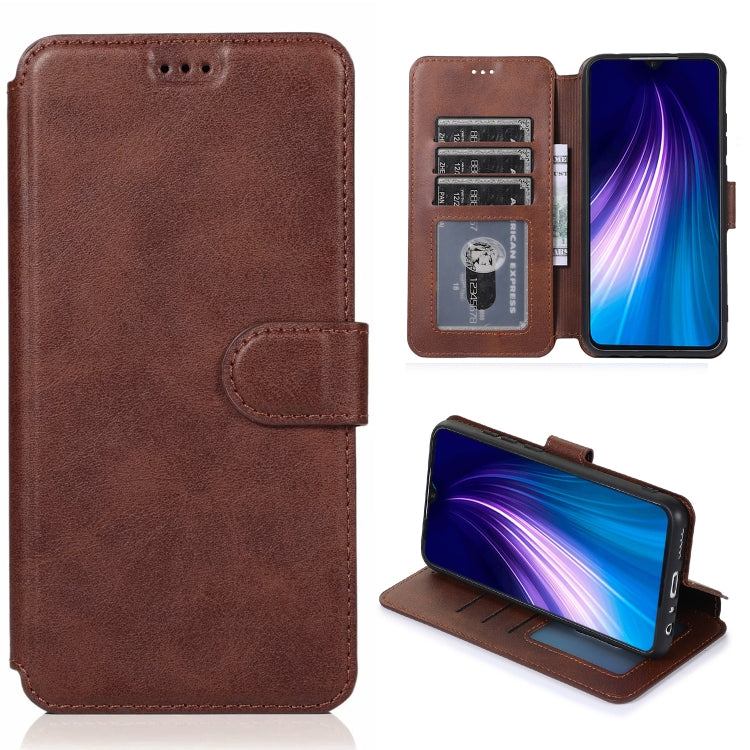 For Xiaomi Redmi Note 8 Calf Texture Magnetic Buckle Horizontal Flip Leather Case with Holder & Card Slots & Wallet & Photo Frame