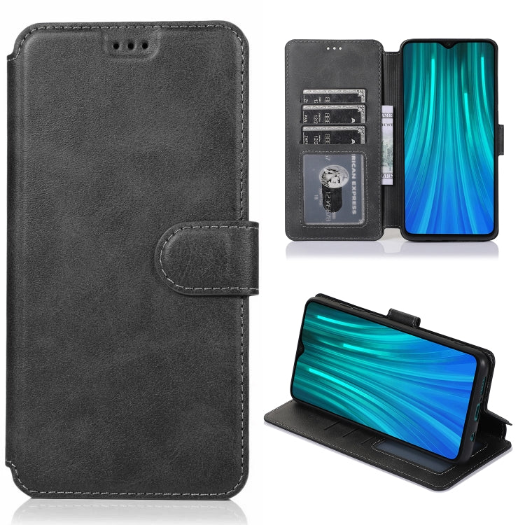 For Xiaomi Redmi Note 8 Pro Calf Texture Magnetic Buckle Horizontal Flip Leather Case with Holder & Card Slots & Wallet & Photo Frame