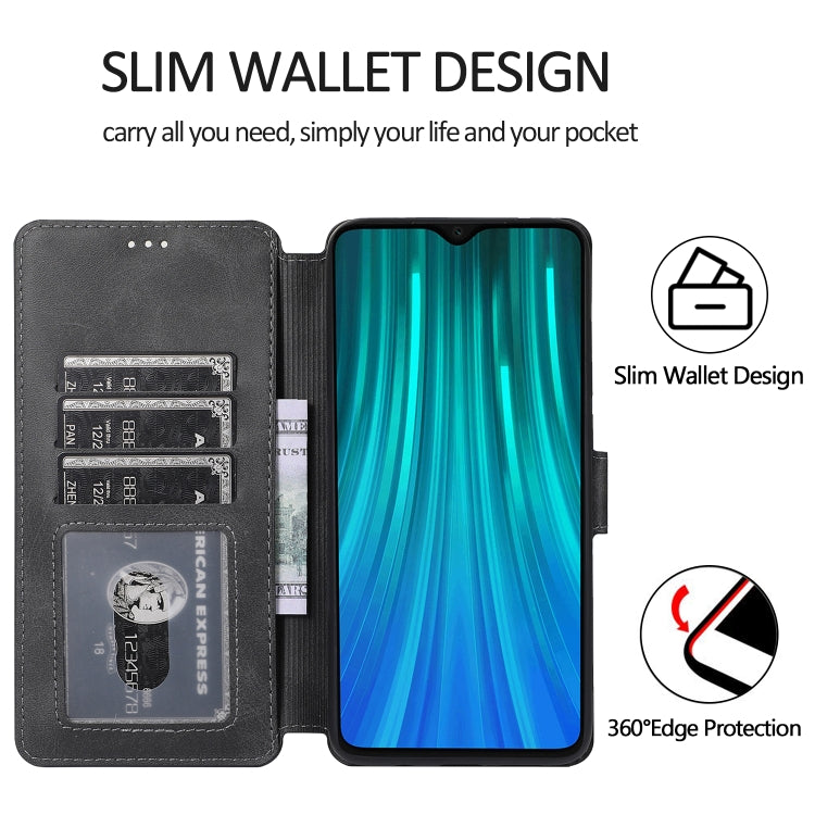 For Xiaomi Redmi Note 8 Pro Calf Texture Magnetic Buckle Horizontal Flip Leather Case with Holder & Card Slots & Wallet & Photo Frame