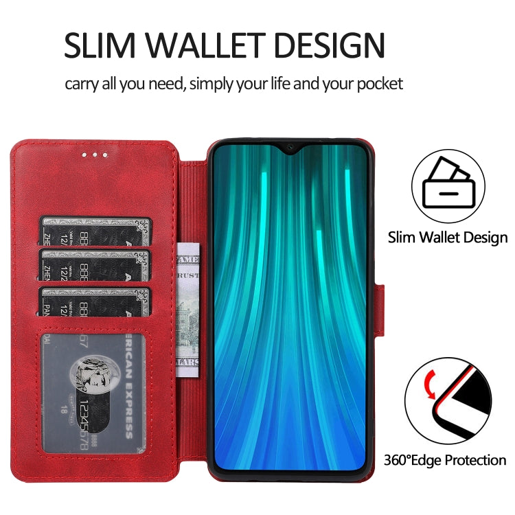 For Xiaomi Redmi Note 8 Pro Calf Texture Magnetic Buckle Horizontal Flip Leather Case with Holder & Card Slots & Wallet & Photo Frame