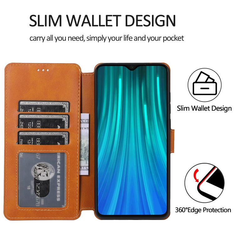 For Xiaomi Redmi Note 8 Pro Calf Texture Magnetic Buckle Horizontal Flip Leather Case with Holder & Card Slots & Wallet & Photo Frame