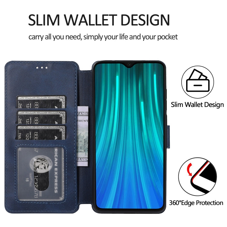 For Xiaomi Redmi Note 8 Pro Calf Texture Magnetic Buckle Horizontal Flip Leather Case with Holder & Card Slots & Wallet & Photo Frame