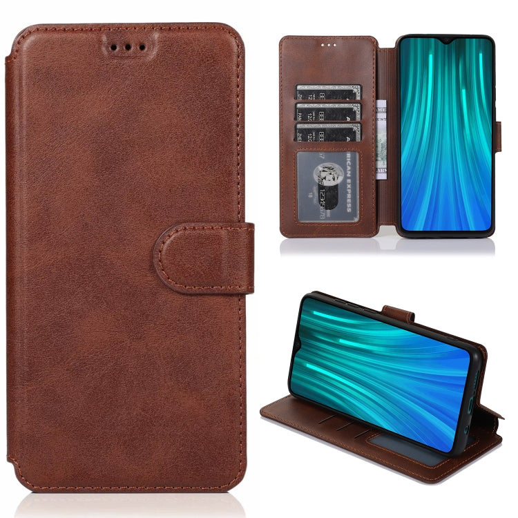 For Xiaomi Redmi Note 8 Pro Calf Texture Magnetic Buckle Horizontal Flip Leather Case with Holder & Card Slots & Wallet & Photo Frame