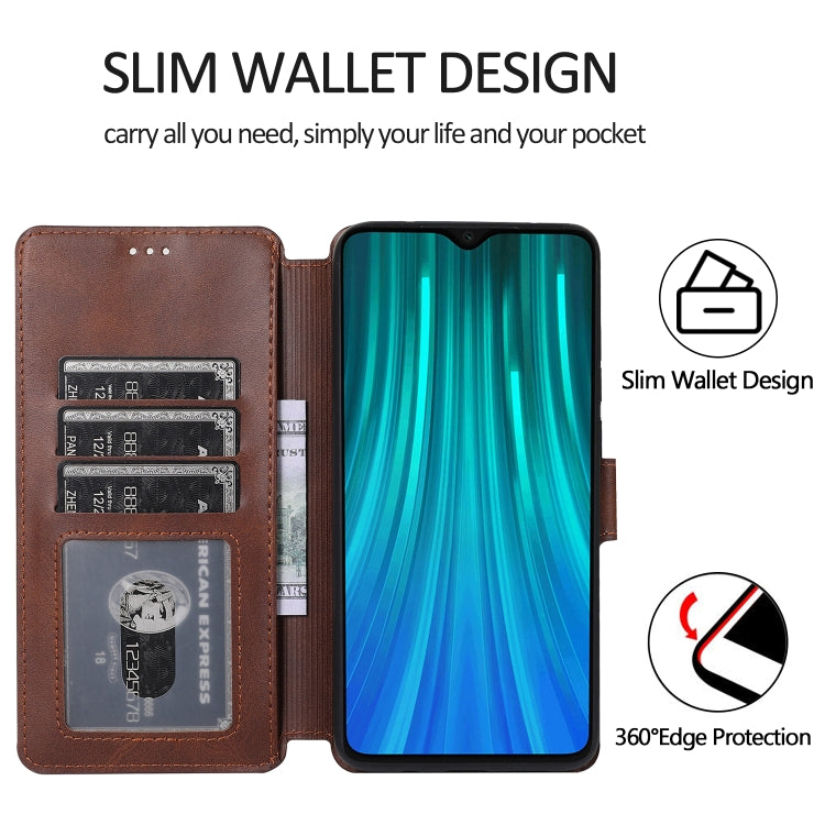 For Xiaomi Redmi Note 8 Pro Calf Texture Magnetic Buckle Horizontal Flip Leather Case with Holder & Card Slots & Wallet & Photo Frame