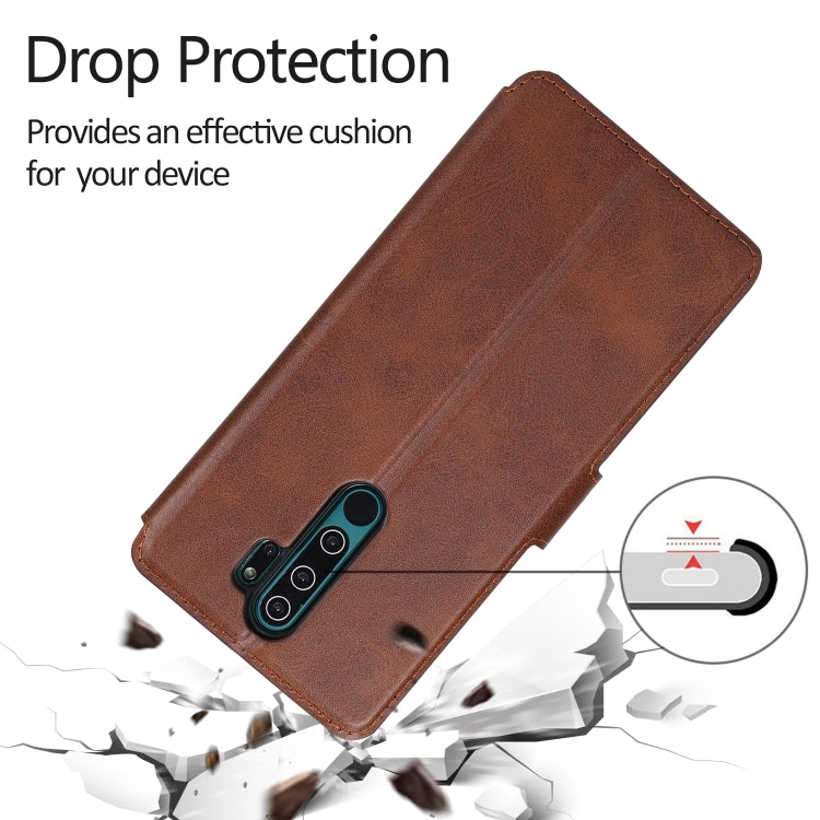 For Xiaomi Redmi Note 8 Pro Calf Texture Magnetic Buckle Horizontal Flip Leather Case with Holder & Card Slots & Wallet & Photo Frame