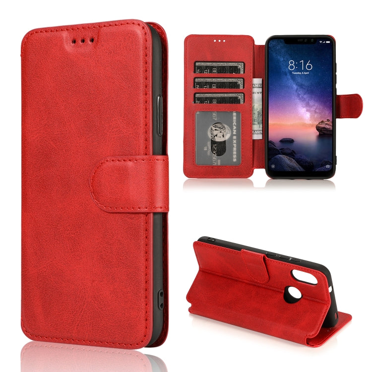 For Xiaomi Redmi 6 Pro Calf Texture Magnetic Buckle Horizontal Flip Leather Case with Holder & Card Slots & Wallet & Photo Frame