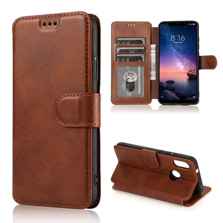 For Xiaomi Redmi 6 Pro Calf Texture Magnetic Buckle Horizontal Flip Leather Case with Holder & Card Slots & Wallet & Photo Frame