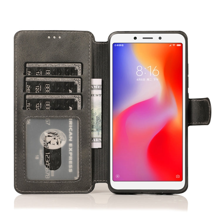 For Xiaomi Redmi 6A Calf Texture Magnetic Buckle Horizontal Flip Leather Case with Holder & Card Slots & Wallet & Photo Frame